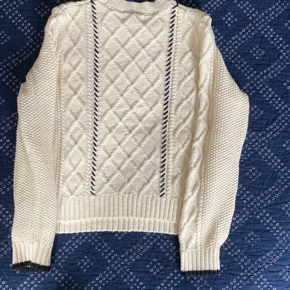 La Ligne x Target Cable-knit Whipstich Stripe Crewneck Sweater, Size Small - Picture 7 of 7